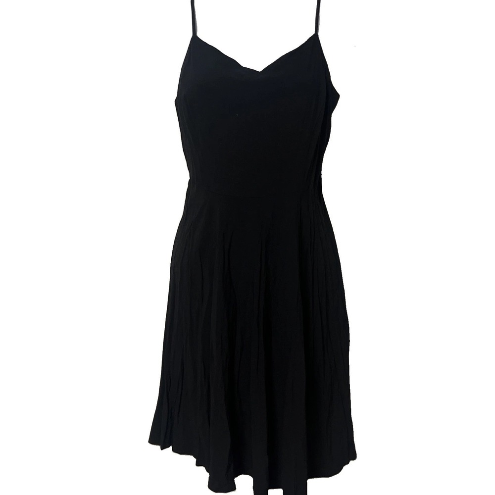 Old Navy Womens Black‎ Fit and Flare Mini Dress Smocked Back Size M LBD
